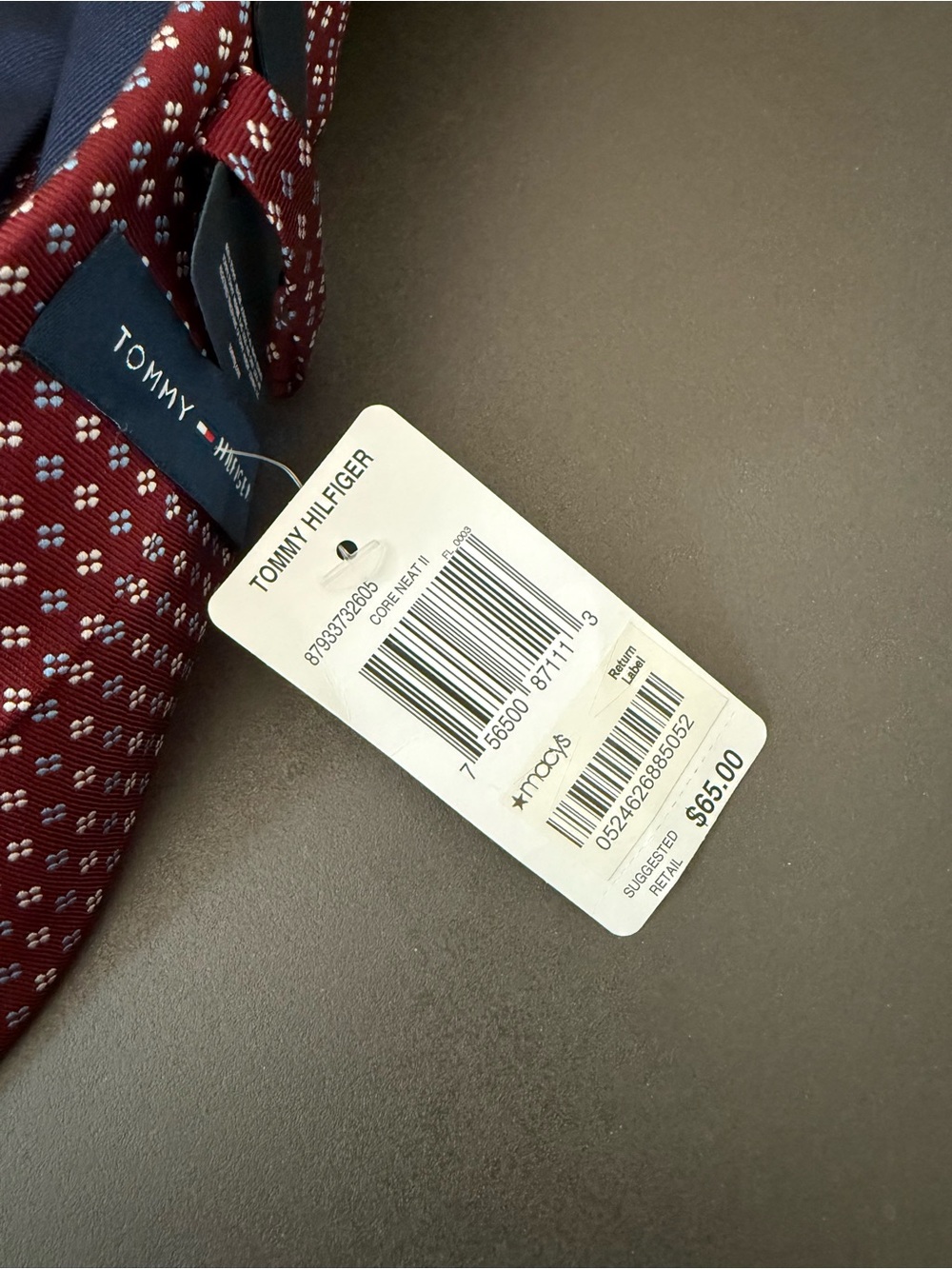 Tommy Hilfiger Burgundy Dot Tie